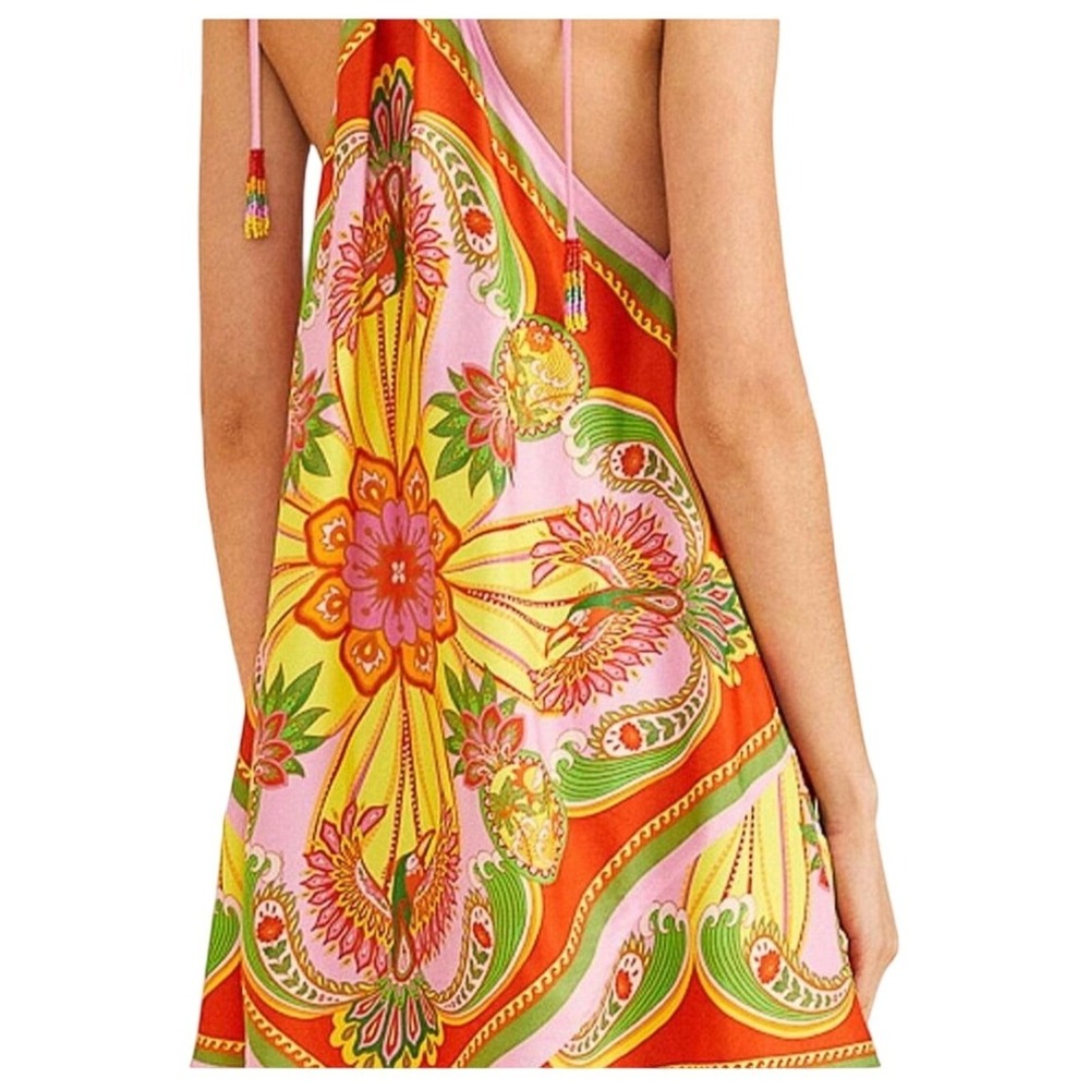 Farm Rio NWT SZ LGE Beach‎ Toucans Scarf Lenzing Ecovero viscose mini dress - Picture 5 of 16